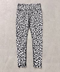 Vintage White & Black Leopard Design Leggings M