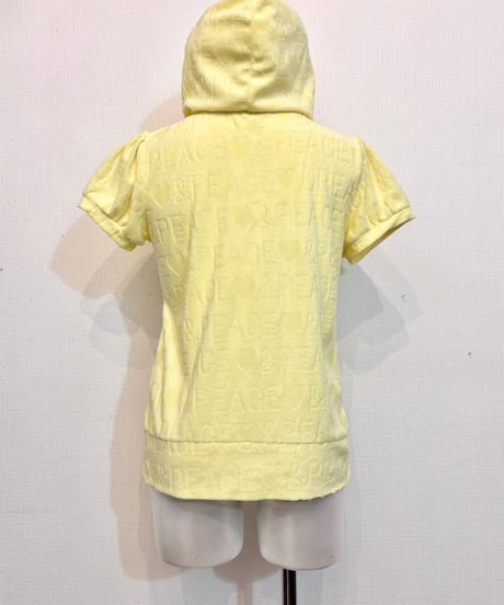 LOVE & PEACE Lemon Pile Design Zip Up Hoodie M