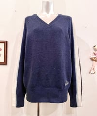 Vintage DIESEL Navy & White Line Design Knit Sweater L