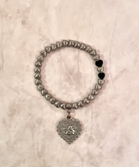 Vintage Silver Heart Beads Bracelet