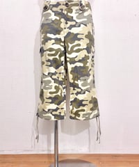Vintage Yellow Gray Camouflage Cropped Pants M