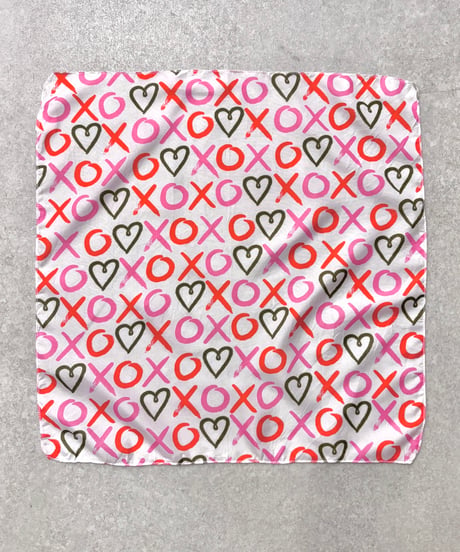 Vintage XOXO Heart Design Bandanna