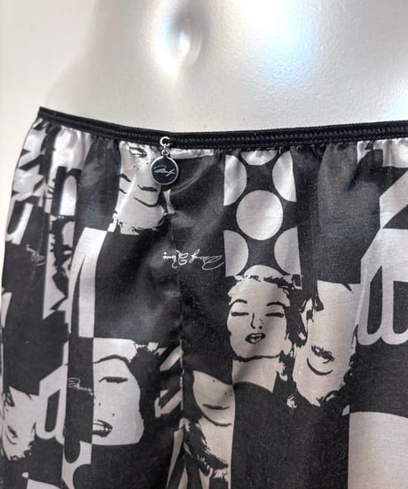 Vintage MARILYN MONROE Print Satin Lingerie Shorts L [Mens:M]