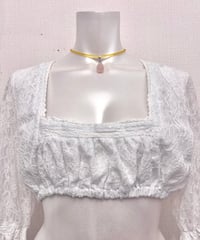 Vintage/Remake Baby Pink Crystal Yellow Tube Choker Necklace