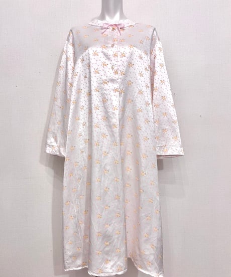 Vintage Ribbon Design Satin Night Gown L