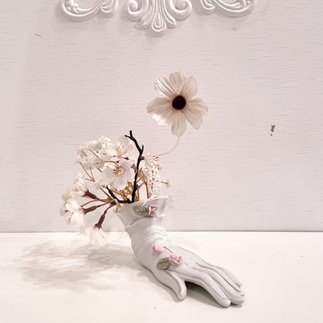 Vintage Glove Motif Ceramic Flower Vase