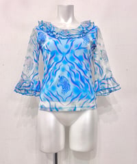 Vintage Psychedelic Zebra Print Layered Design Top S