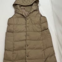 ロングダウンベスト　ベージュ