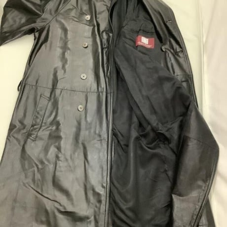 革　ロングコート　黒