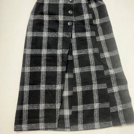 ロングスカート　黒白チェック