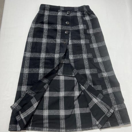 ロングスカート　黒白チェック