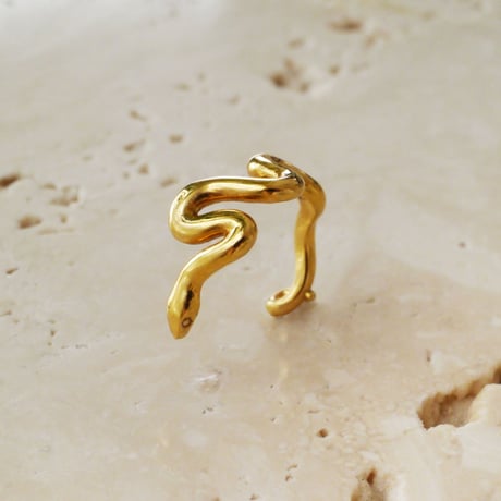 【即売品】Lip ring, Ear cuff：Serpent / Gold