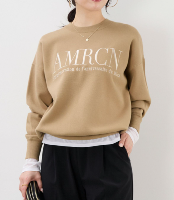 AMERICANA×MICA&DEAL』 15th ANNIVERSARYロゴ刺繍スムース