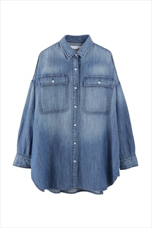 ヘルシーデニム デニムシャツ アーモンド オーバーサイズ ゆったり