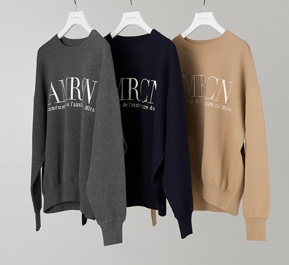 AMERICANA FOR MICA&DEAL ブラック　トレーナー AMERICANA×MICA&DEAL』 15th ANNIVERSARYロゴ刺繍スムース