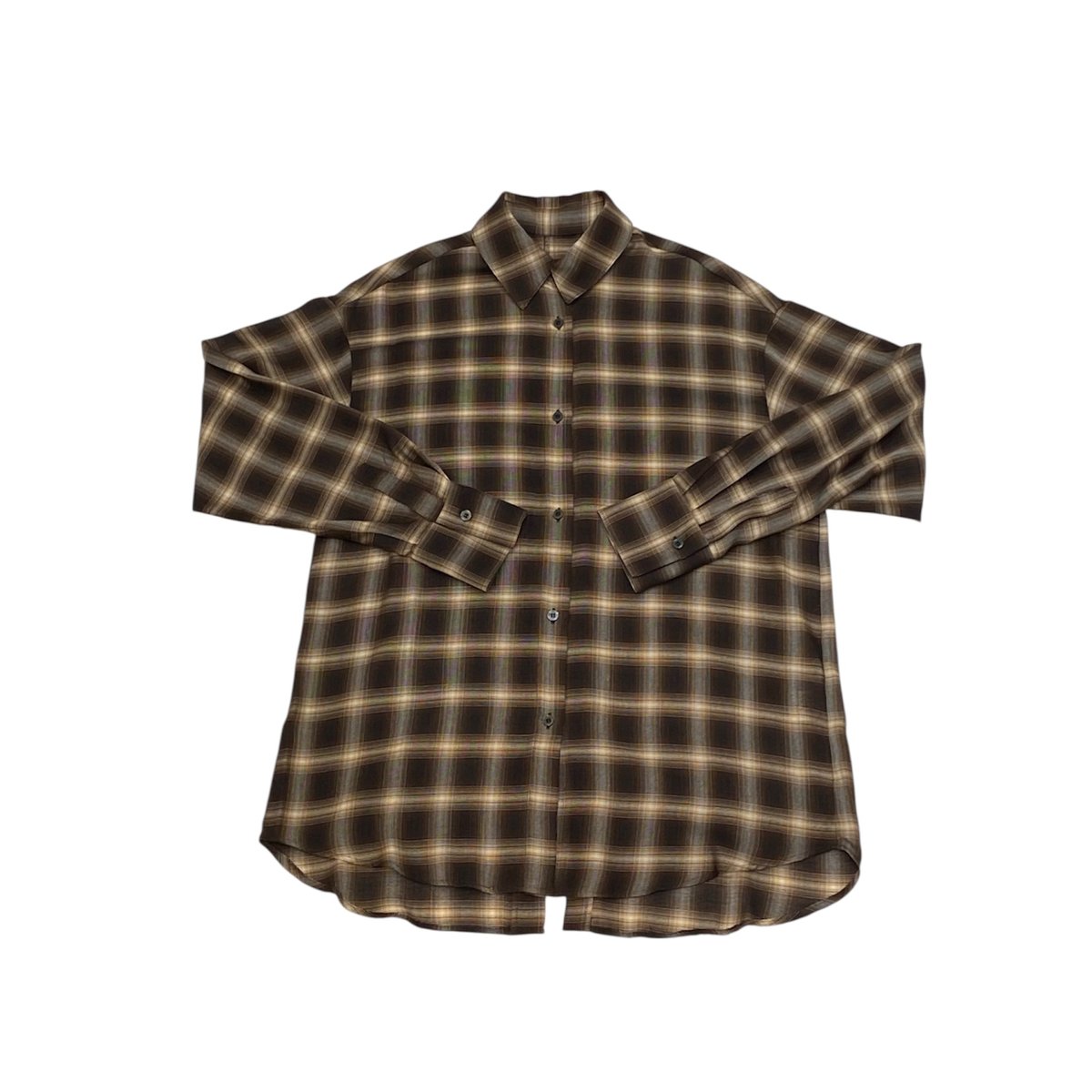 CLOCHE（クロシェ）』キュプラ混バックスリットチェックシャツ