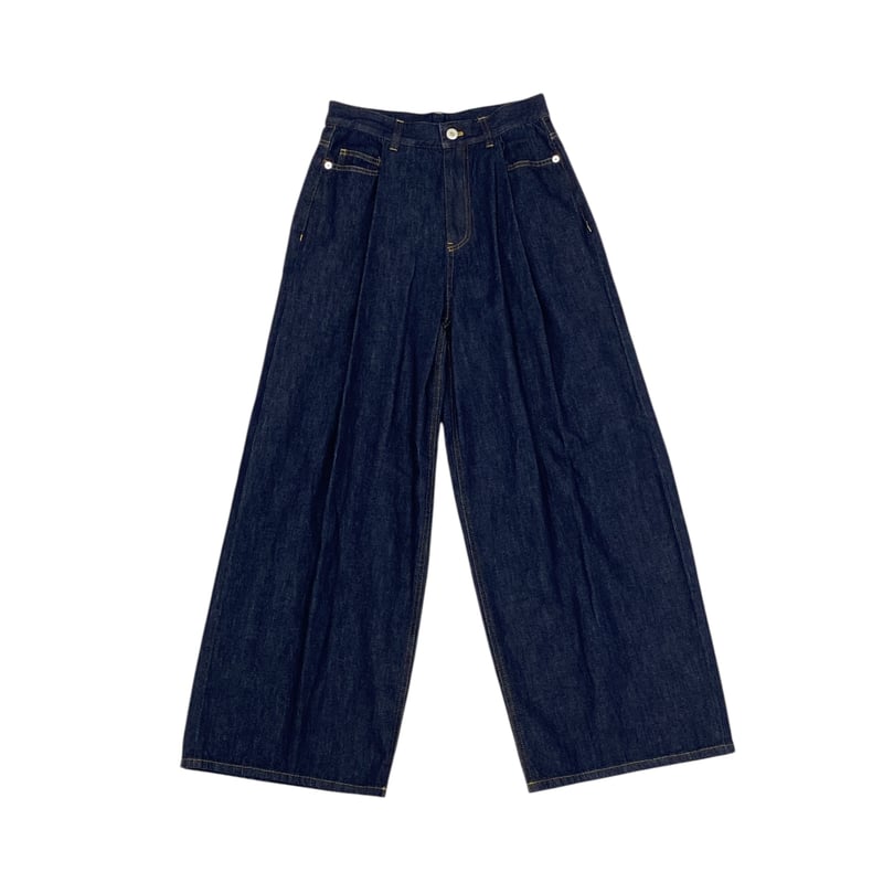 パシオーネ　タック デニムパンツ　　cafune カフネ ワイドデニムパンツ デニムタックワイドパンツ《cafune カフネ》 | Casablanca