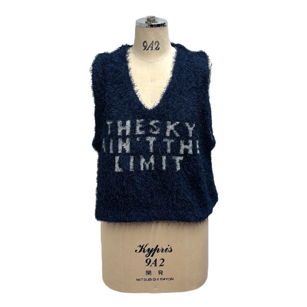 先行予約分『ayane（アヤン）』ロゴ入りダンスヤーンニットベスト