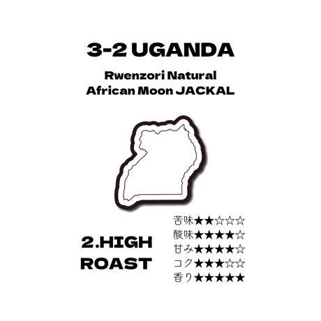【3-2】13g 200cc【ハイロースト】ウガンダ『アフリカンムーン ジャッカル』ナチュラル　ドリップバッグ