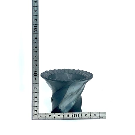 【沖 誠】 Spriral upper spread silver glaze, S size (X047)