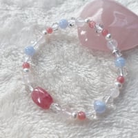 良縁を結ぶ♡お守りブレスレット〜インカローズ×ブルーレースアゲート〜