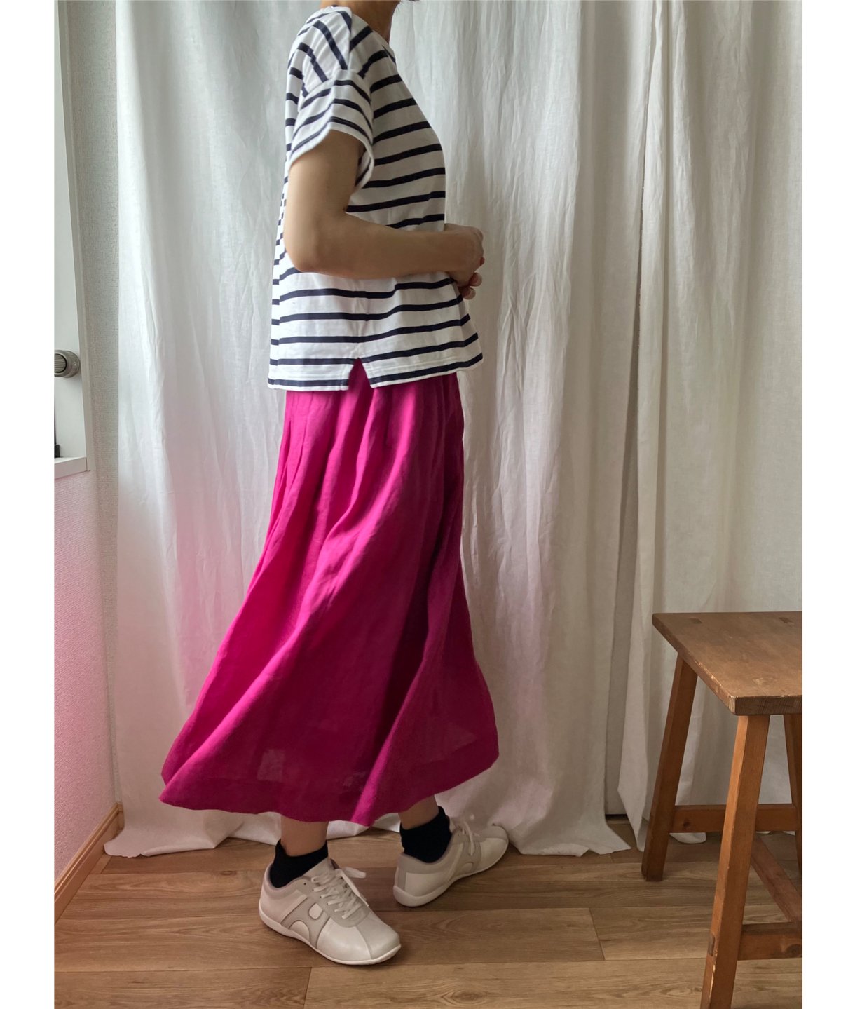 sorm86 ピンク　ラップリネンスカート sorm86 ピンク ラップリネンスカート sorm86 ピンク ラップ