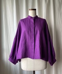 ゆったり シャツブルゾン（紫）