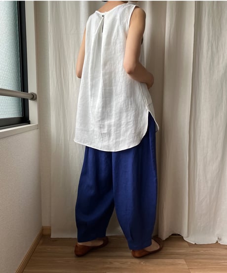 リネン　シャツタンクトップ　（白）