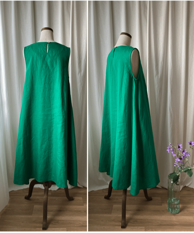 Aラインワンピース 【グリーン】 | Happy Dot