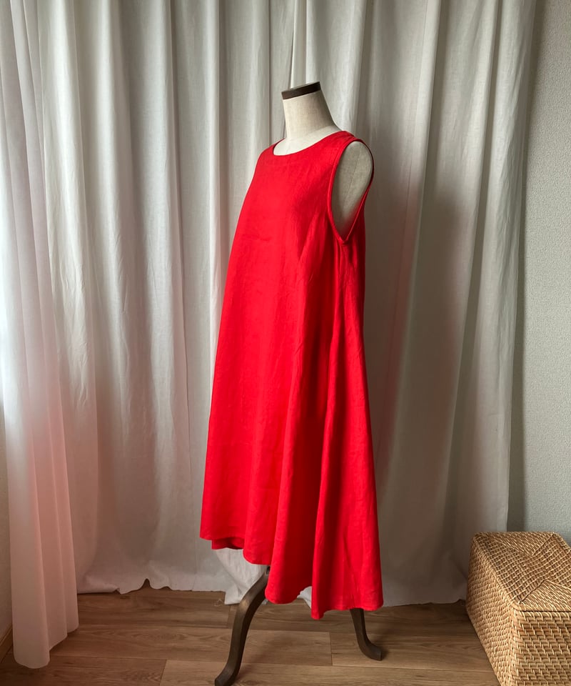 Aラインワンピース （赤） | Happy Dot