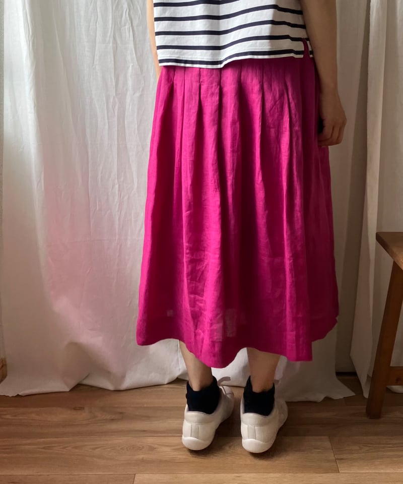 sorm86 ピンク　ラップリネンスカート sorm86 ピンク ラップリネンスカート