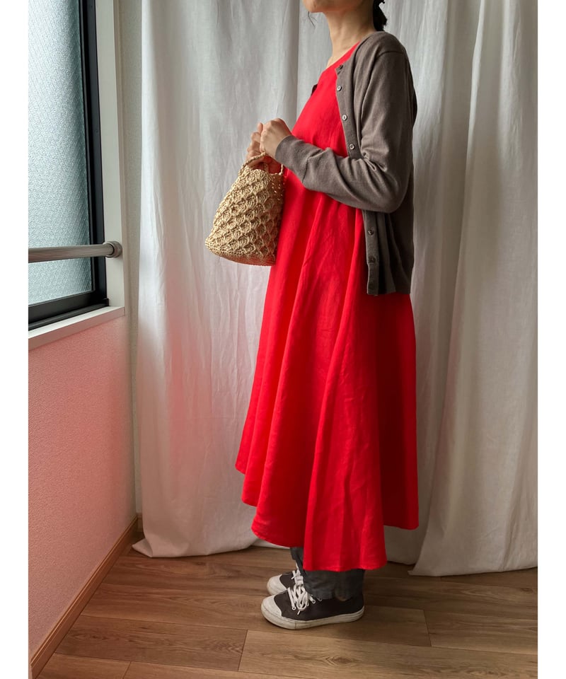 【新品同様】アルチビオ 赤ワンピース サイズ36 Aラインワンピース （赤） | Happy Dot