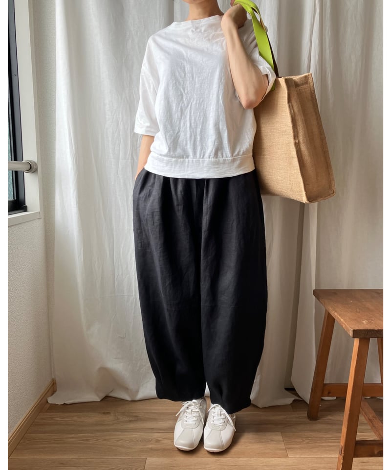 アラジンパンツ　タイパンツ【ゴム紐】4120ブラック　D291-9 タイパンツ ワイドパンツ ゴム仕様 サルエルパンツ アラジン