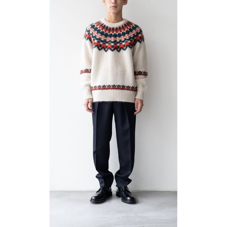 BATONER × VINCENT｜''Mohair nordic crew neck knit''｜MENS