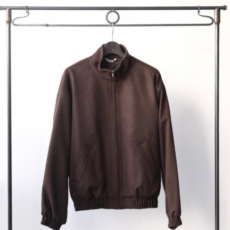 AURALEE｜BABY CAMEL FLANNEL ZIP BLOUSON | VINCEN