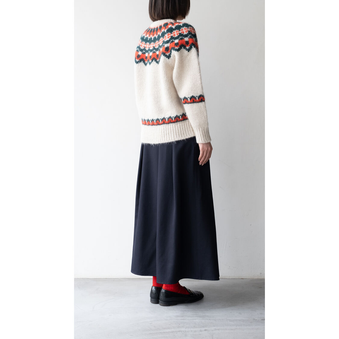 BATONER × VINCENT｜''Mohair nordic crew neck kni