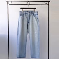 AURALEE | FADED SELVEDGE LIGHT DENIM WIDE PANTS