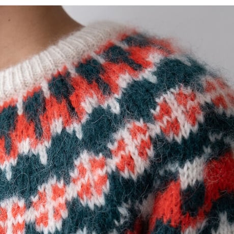 BATONER × VINCENT｜''Mohair nordic crew neck knit''｜MENS