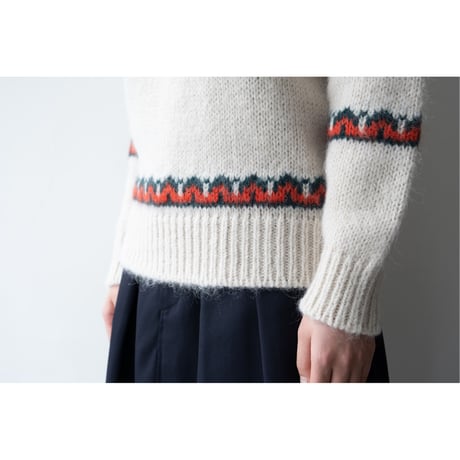 BATONER × VINCENT｜''Mohair nordic crew neck knit''｜WOMENS
