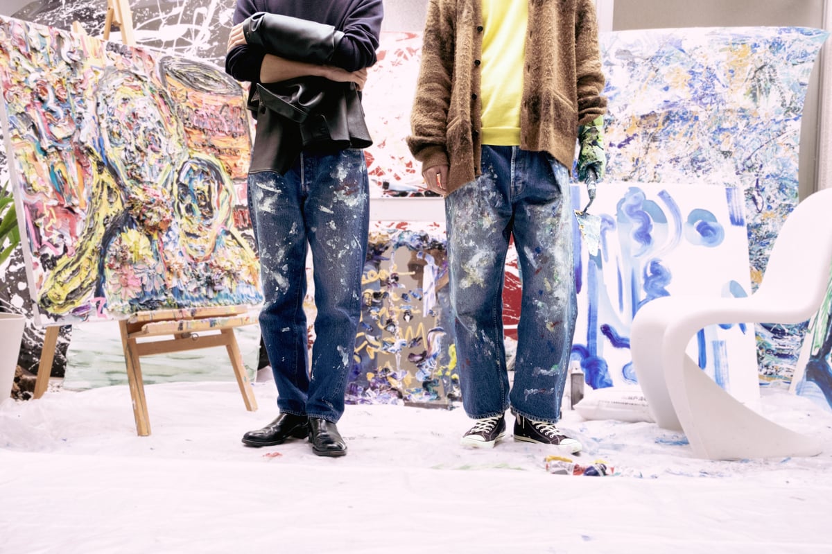 ヘリル　スプラッシュデニムシャツ　美品　1 HERILL 25SS 