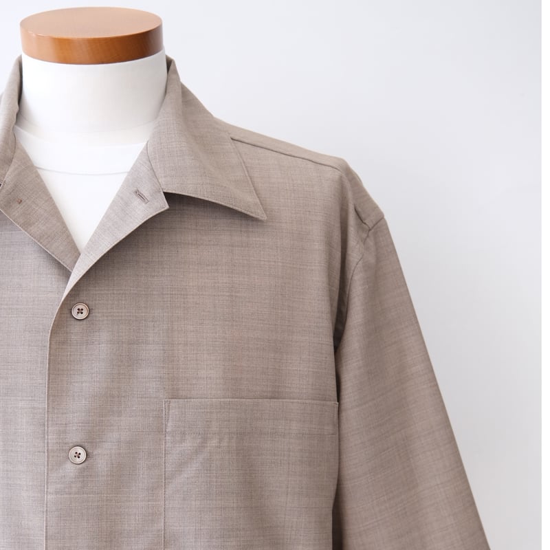 AURALEE｜SUPER FINE TROPICAL WOOL OPEN COLLAR HA