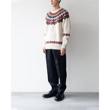 BATONER × VINCENT｜''Mohair nordic crew neck knit''｜MENS