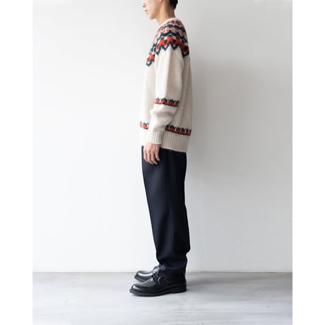BATONER × VINCENT｜''Mohair nordic crew neck knit''｜MENS