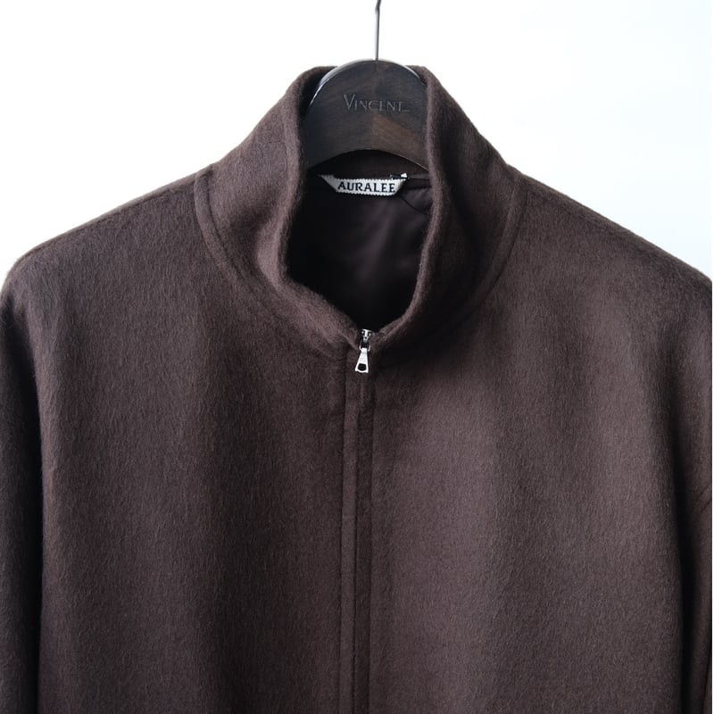 AURALEE｜BABY CAMEL FLANNEL ZIP BLOUSON | VINCEN