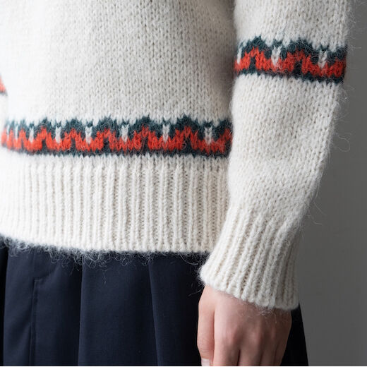 BATONER × VINCENT｜''Mohair nordic crew neck kni