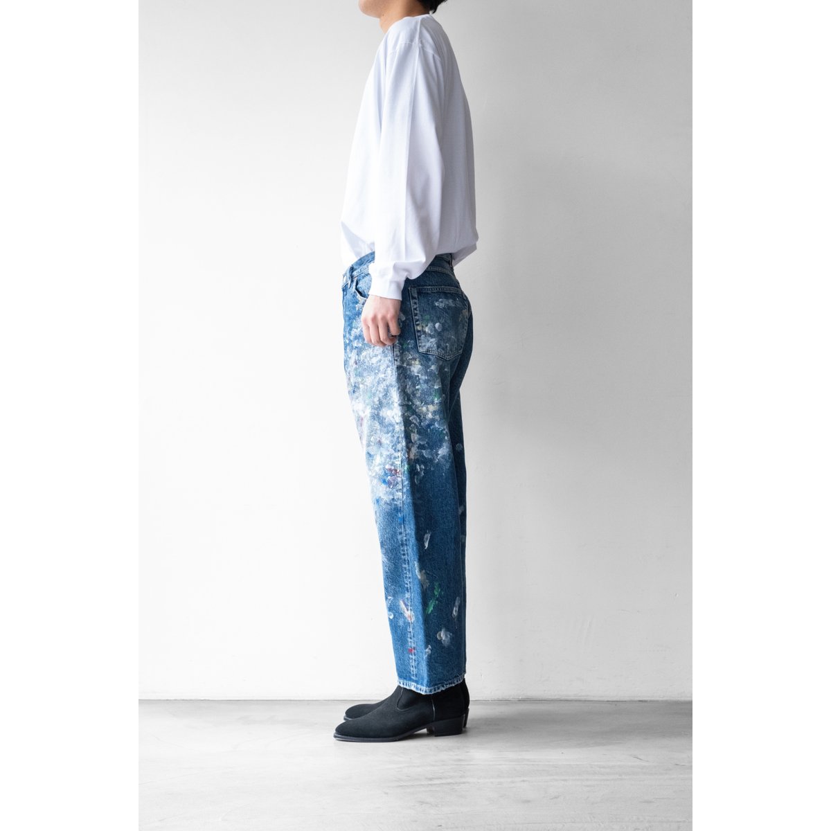 ヘリル HERILL タックデニムパンツ ホワイト（HERILL TUCK DENIM）