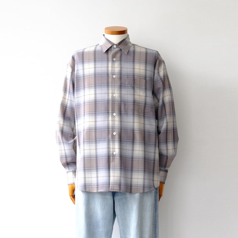 AURALEE | SUPER LIGHT WOOL CHECK SHIRT | VINCEN