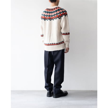 BATONER × VINCENT｜''Mohair nordic crew neck knit''｜MENS