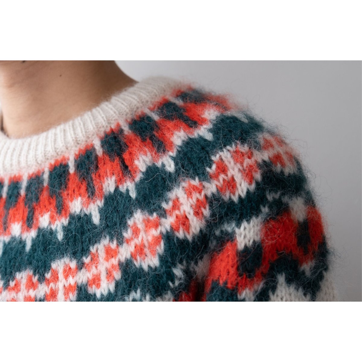 BATONER × VINCENT｜''Mohair nordic crew neck kni