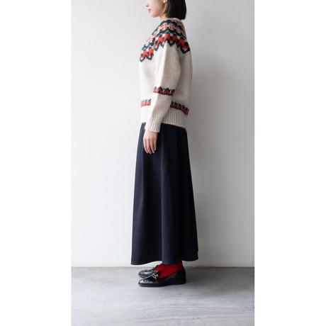 BATONER × VINCENT｜''Mohair nordic crew neck knit''｜WOMENS